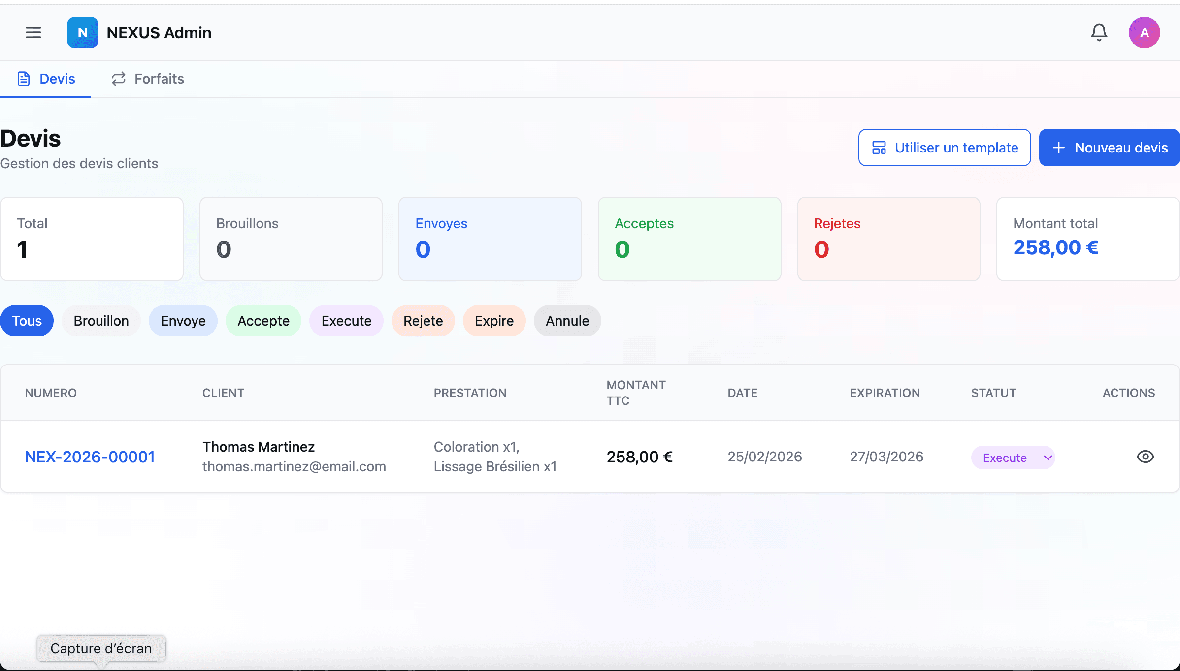 NEXUS — Facturation & Devis